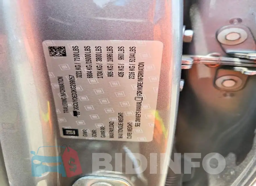 3GCUYDED3KG299057 Photo# 12