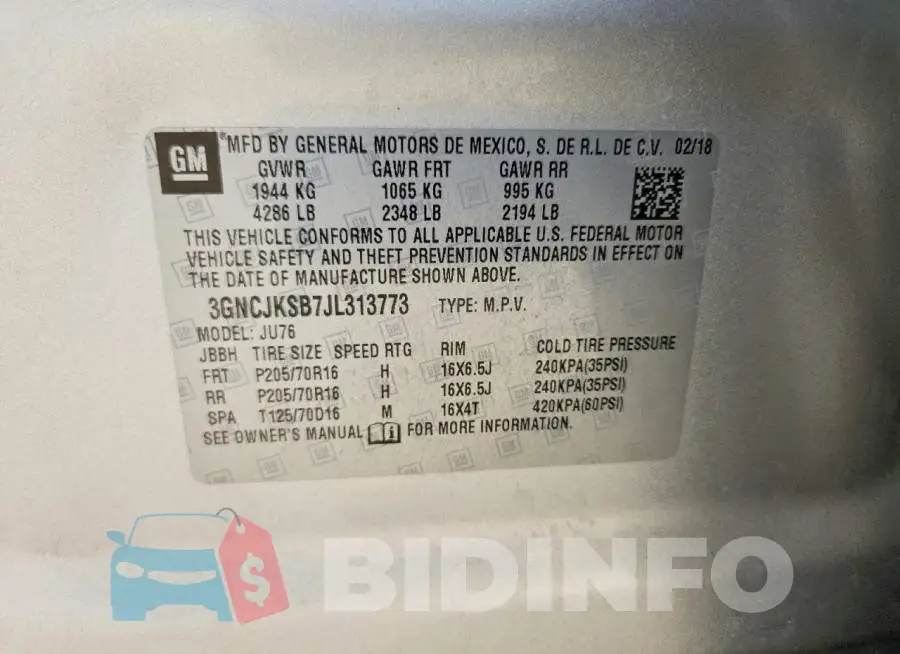 3GNCJKSB7JL313773 Photo# 12