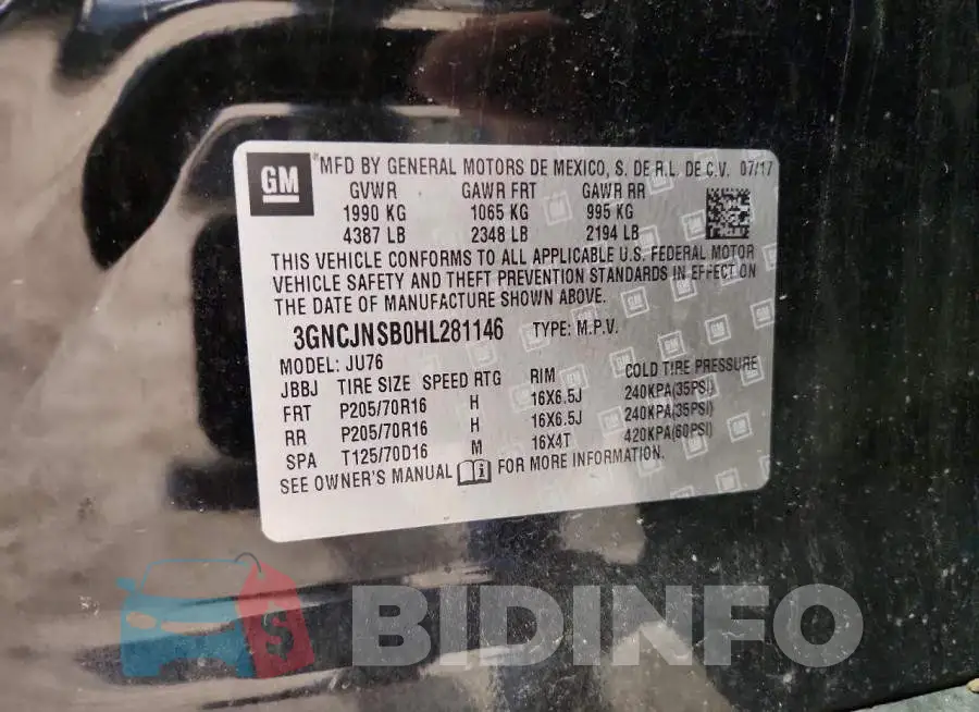 3GNCJNSB0HL281146 Photo# 13