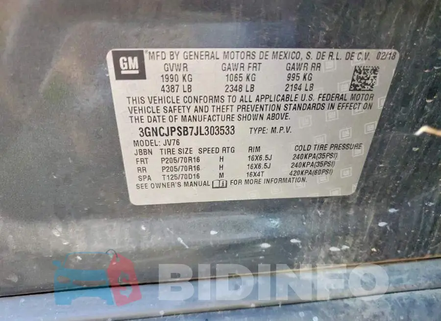 3GNCJPSB7JL303533 Photo# 13