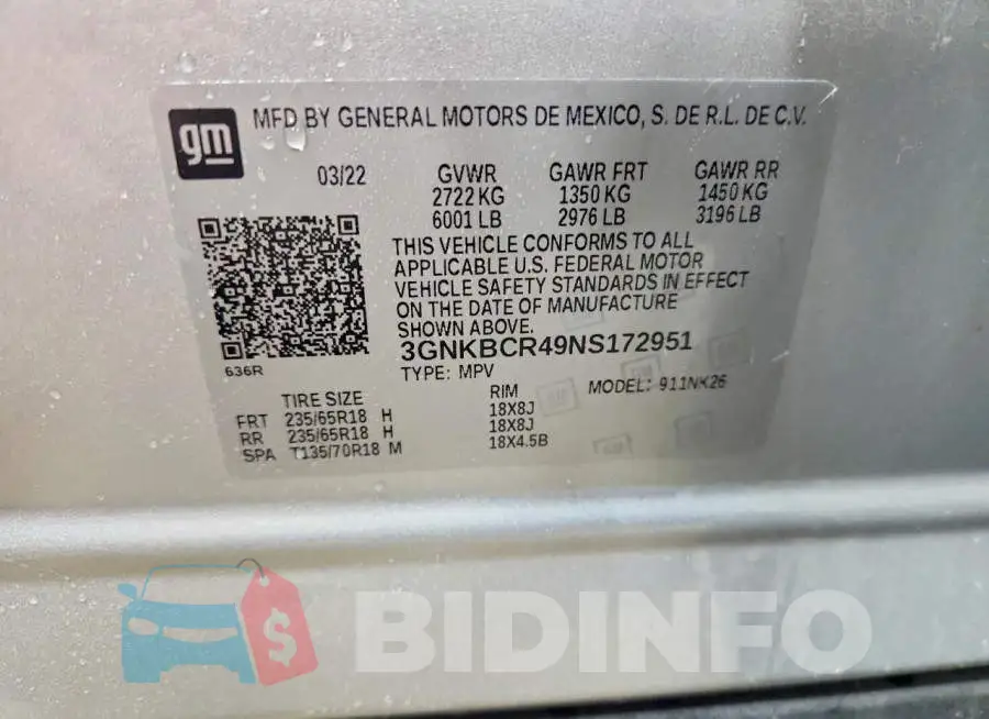 3GNKBCR49NS172951 Photo# 13