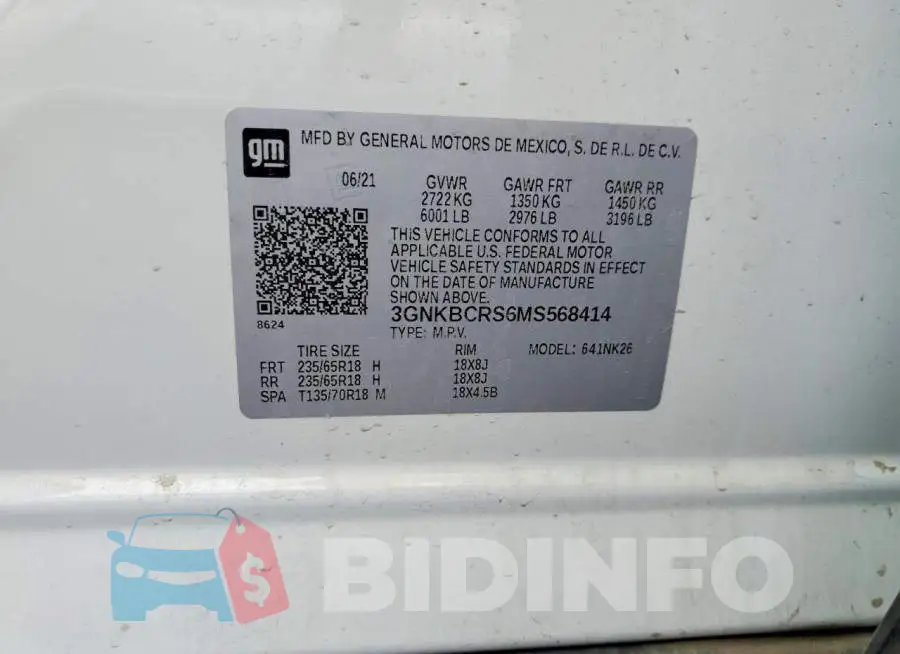 3GNKBCRS6MS568414 Photo# 14