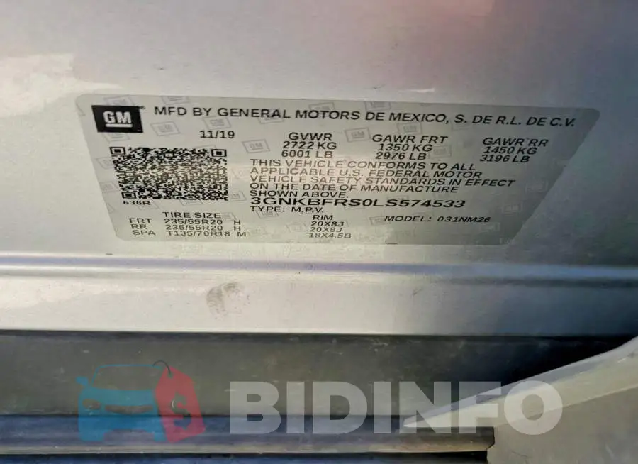 3GNKBFRS0LS574533 Photo# 12