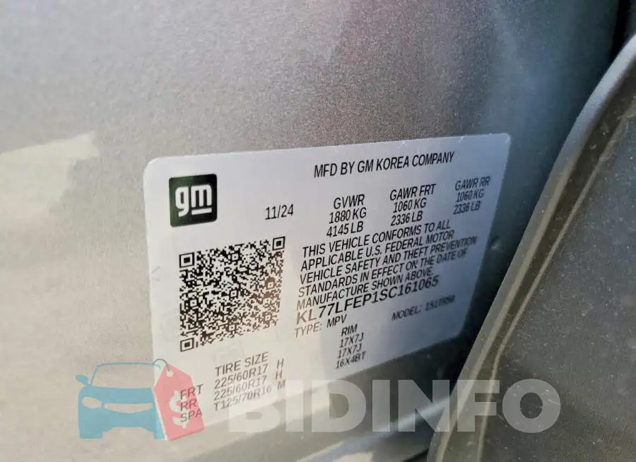 KL77LFEP1SC161065 Photo# 12