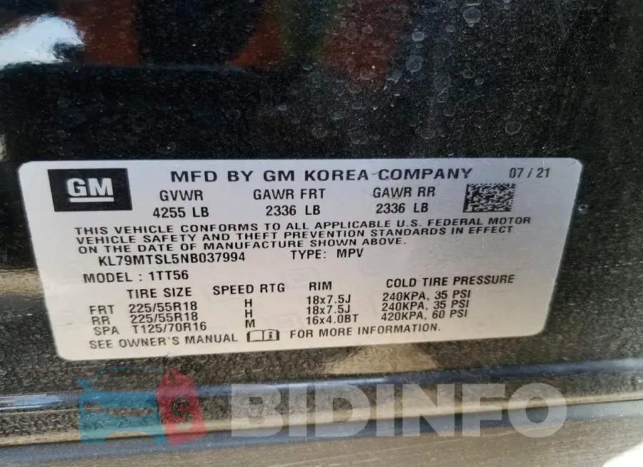 KL79MTSL5NB037994 Photo# 12