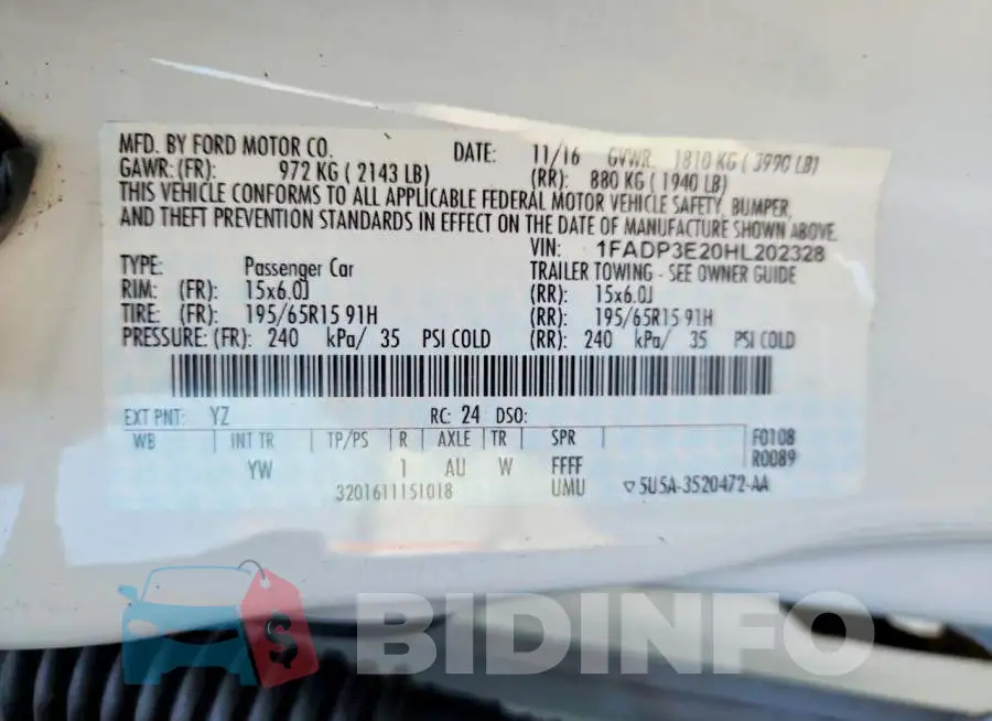 1FADP3E20HL202328 Photo# 12