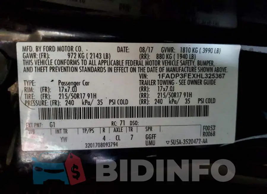 1FADP3FEXHL325367 Photo# 12