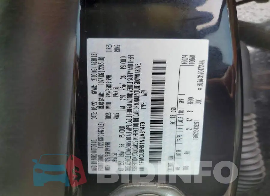 1FMCU9H91NUA81479 Photo# 14