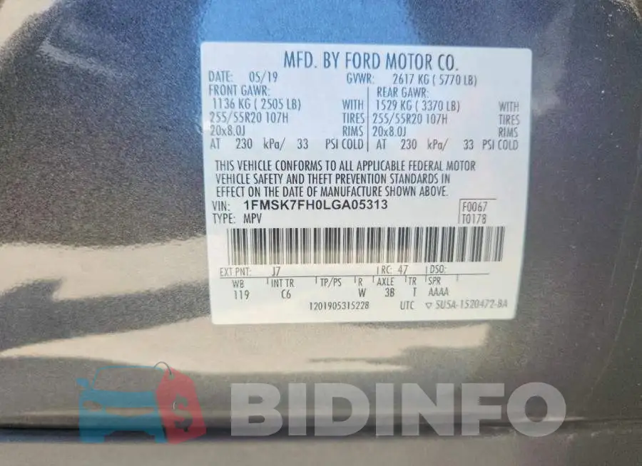 1FMSK7FH0LGA05313 Photo# 14