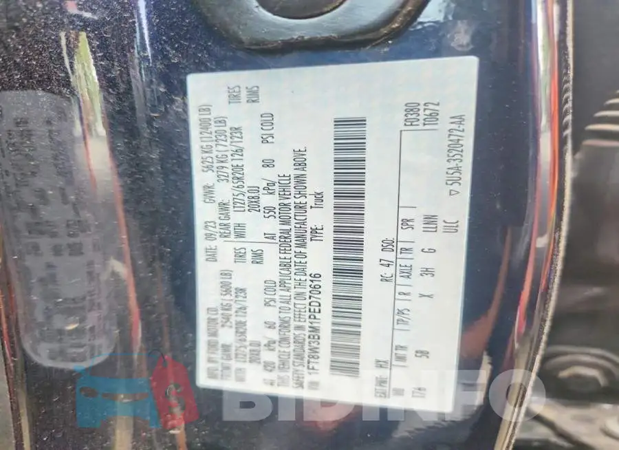1FT8W3BM1PED70616 Photo# 12