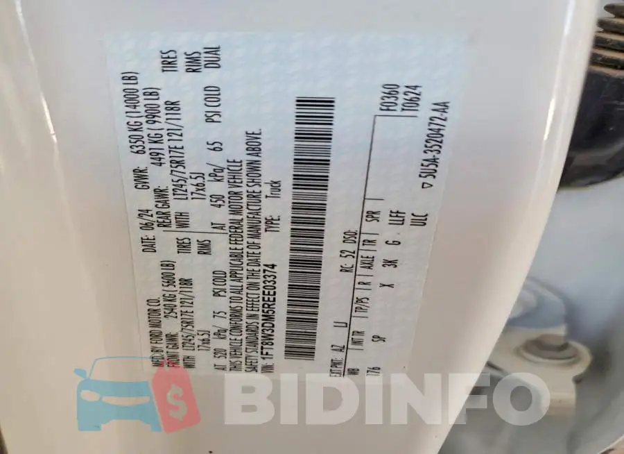 1FT8W3DM5REE03374 Photo# 12