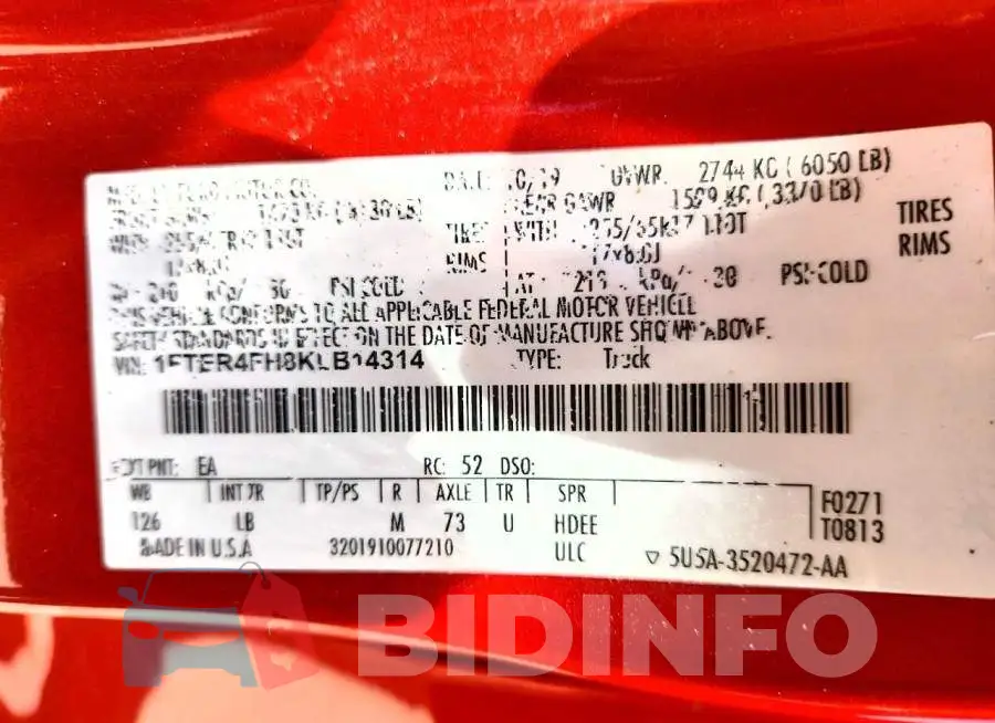 1FTER4FH8KLB14314 Photo# 12