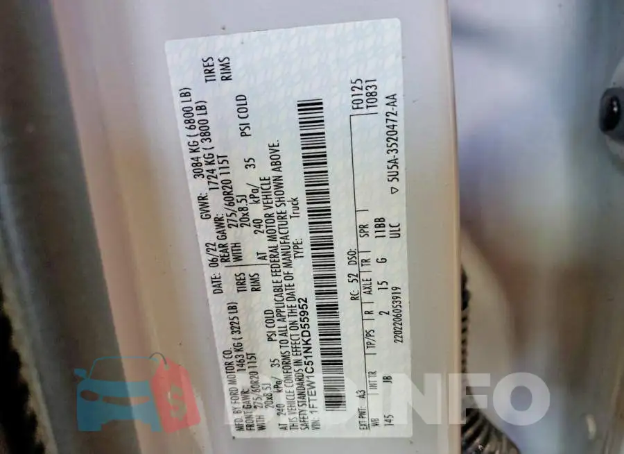 1FTEW1C51NKD55952 Photo# 12