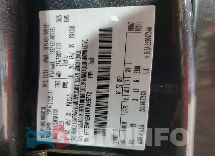 1FTEW1E41KFA95772 Photo# 12