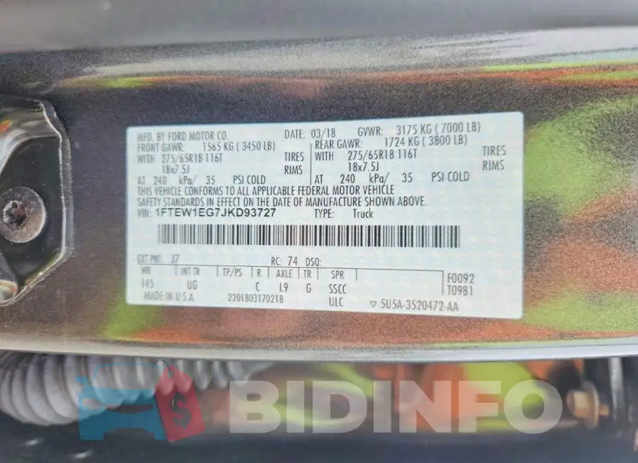 1FTEW1EG7JKD93727 Photo# 12
