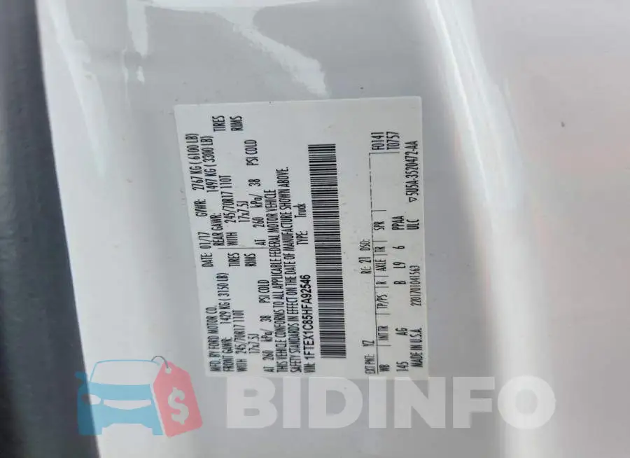 1FTEX1C85HFA92546 Photo# 12