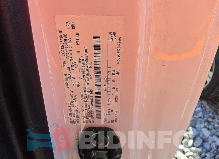1FTEX1EB4MKD41865 Photo# 12