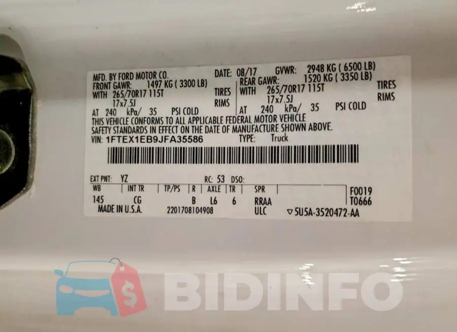 1FTEX1EB9JFA35586 Photo# 12
