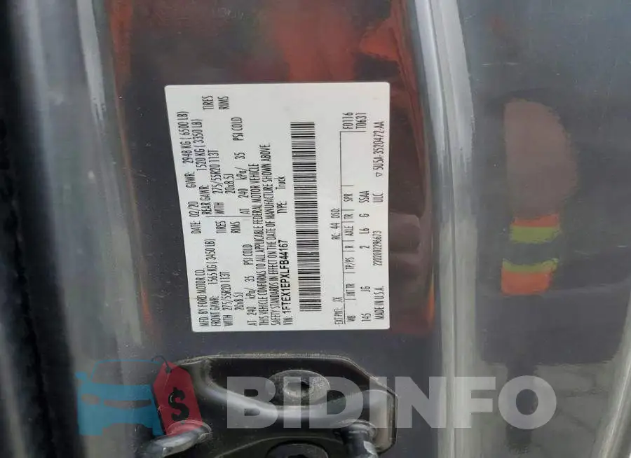 1FTEX1EPXLFB44167 Photo# 12