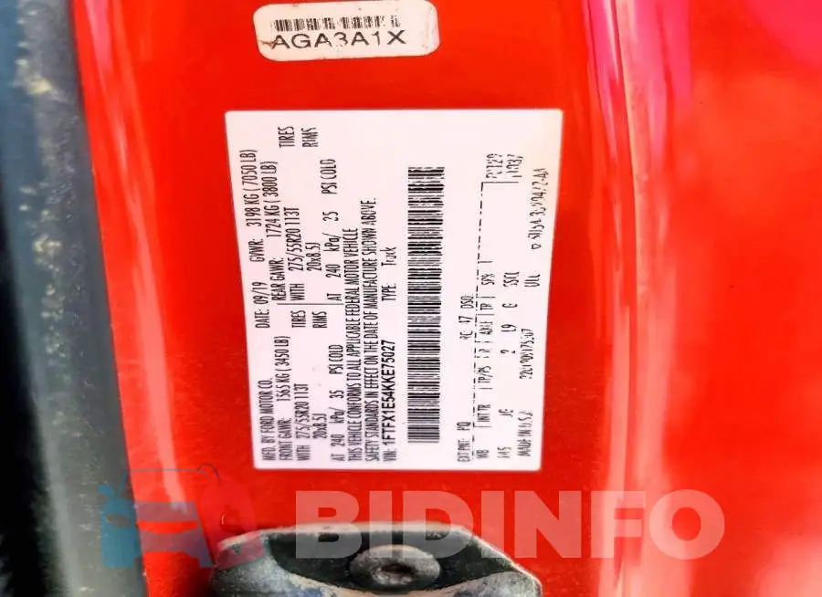 1FTFX1E54KKE75027 Photo# 12