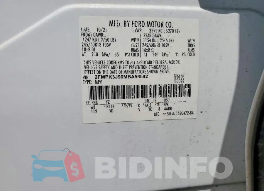 2FMPK3J90MBA56592 Photo# 13