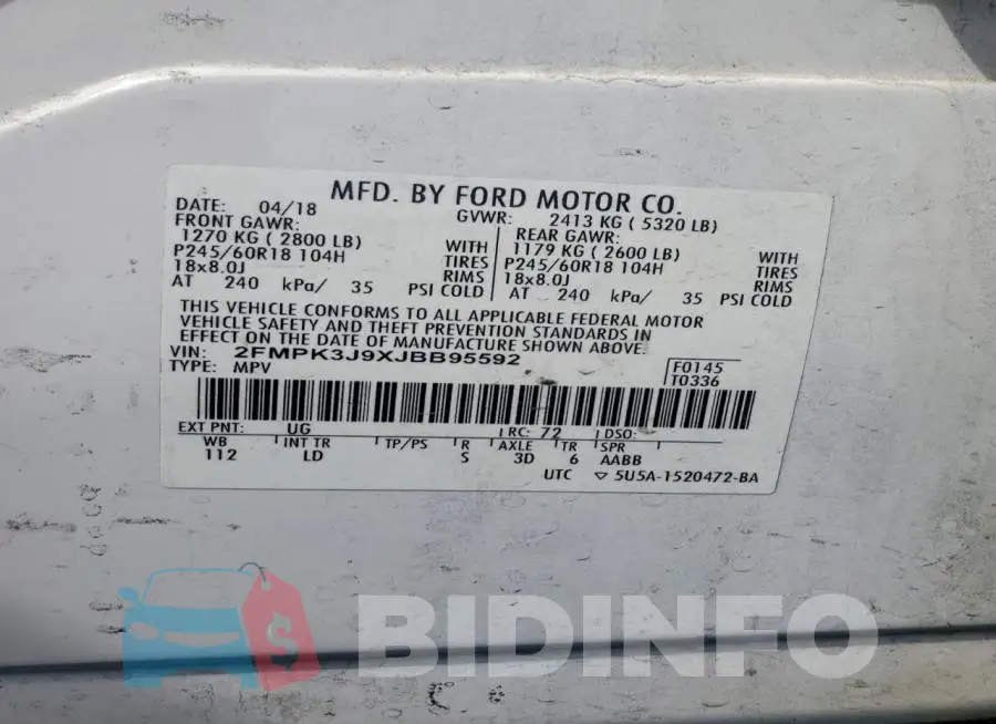 2FMPK3J9XJBB95592 Photo# 13