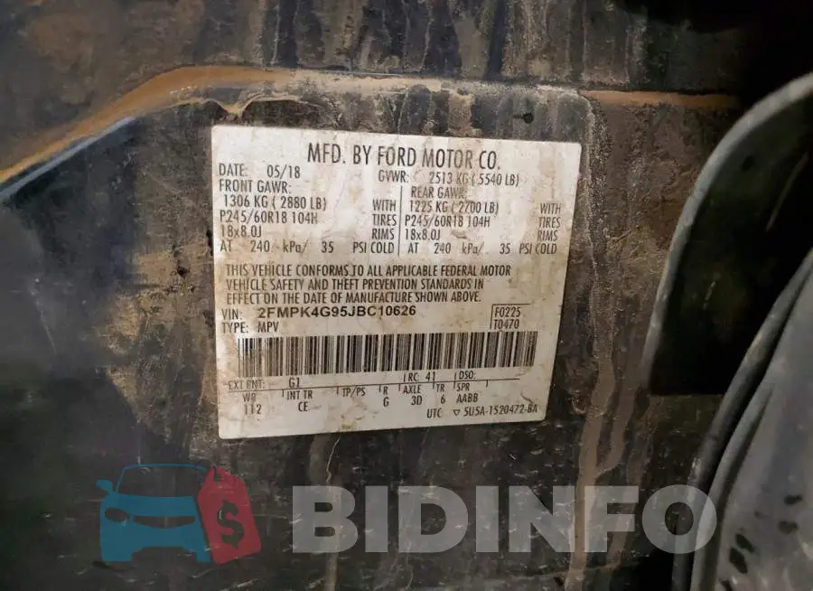 2FMPK4G95JBC10626 Photo# 13