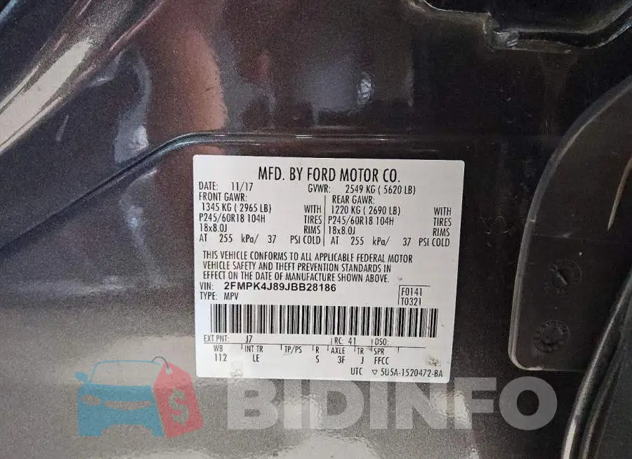 2FMPK4J89JBB28186 Photo# 13