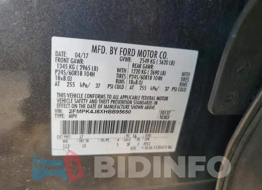 2FMPK4J8XHBB95650 Photo# 14