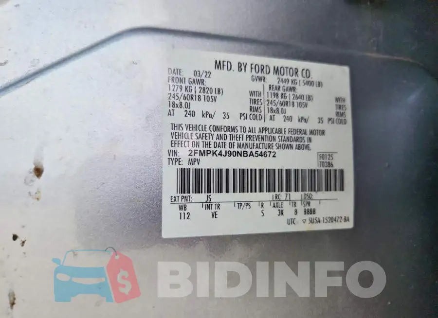 2FMPK4J90NBA54672 Photo# 13