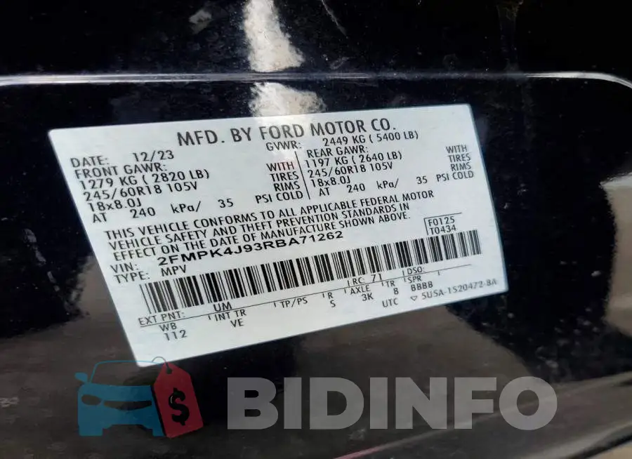 2FMPK4J93RBA71262 Photo# 14