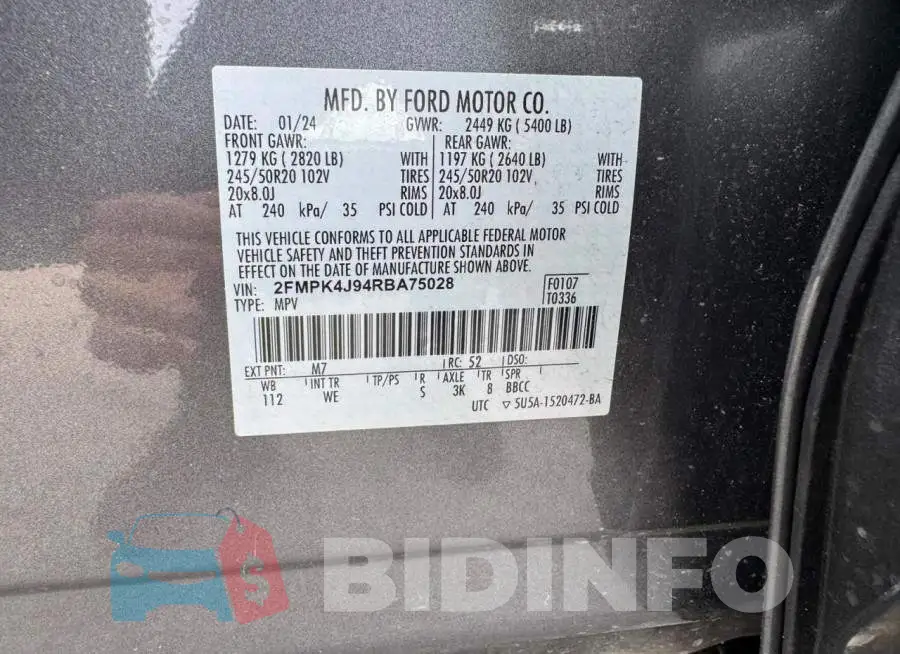 2FMPK4J94RBA75028 Photo# 10