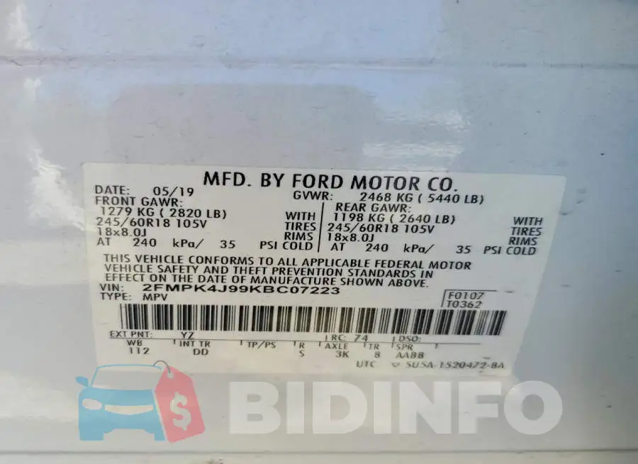 2FMPK4J99KBC07223 Photo# 13
