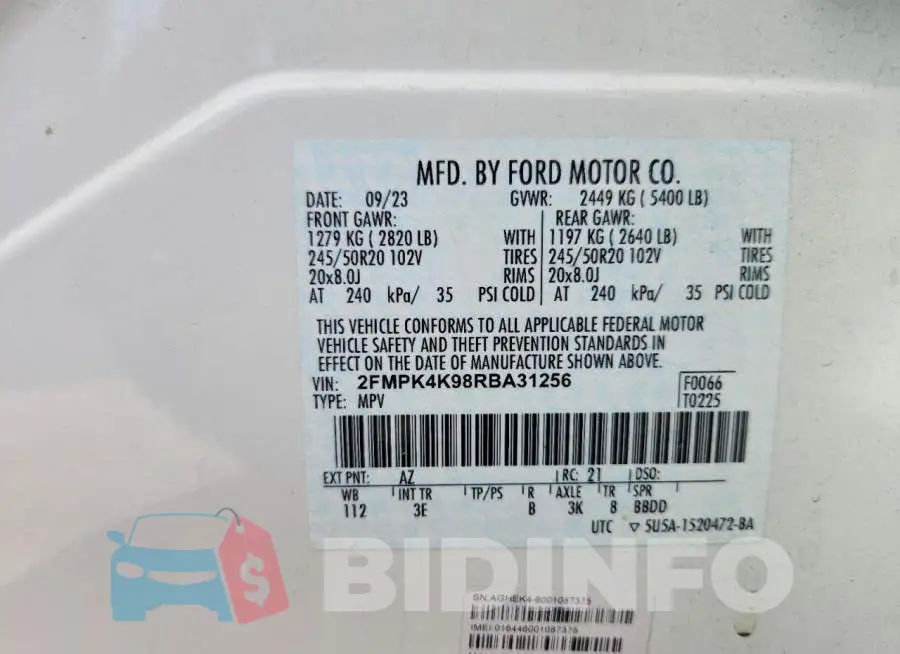 2FMPK4K98RBA31256 Photo# 12