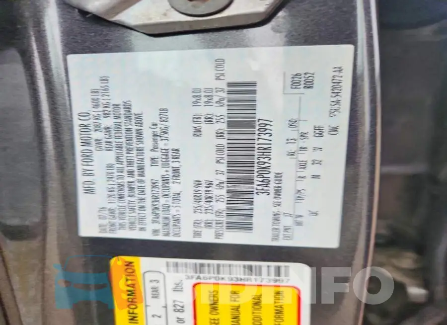 3FA6P0K93HR173997 Photo# 12