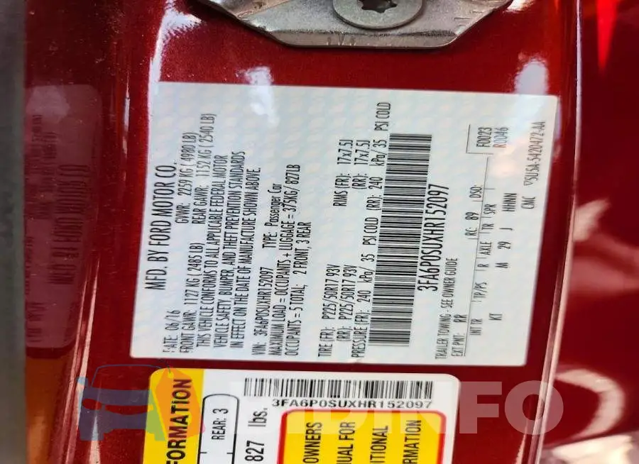 3FA6P0SUXHR152097 Photo# 12