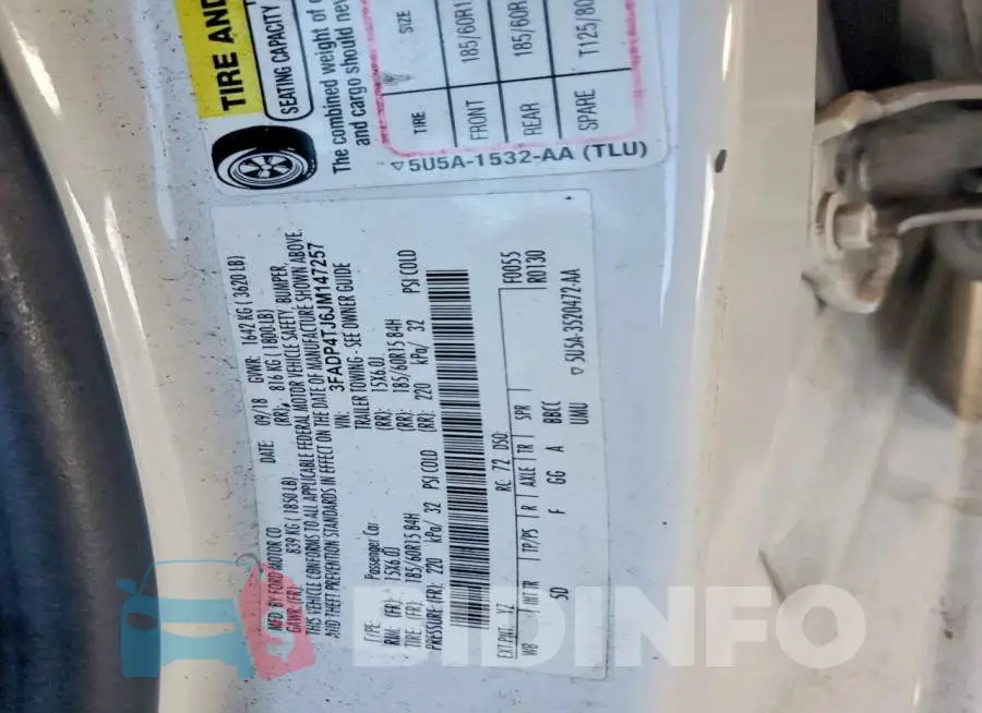 3FADP4TJ6JM147257 Photo# 12