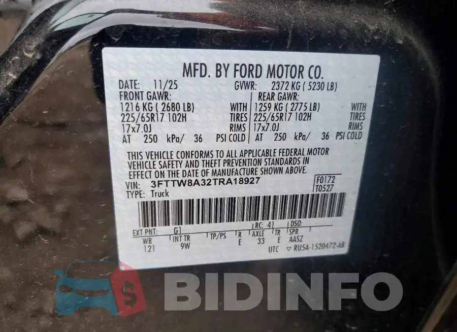 3FTTW8A32TRA18927 Photo# 12