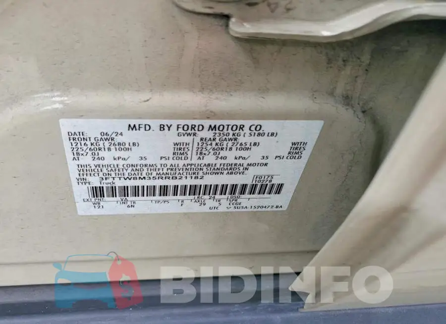 3FTTW8M35RRB21182 Photo# 12