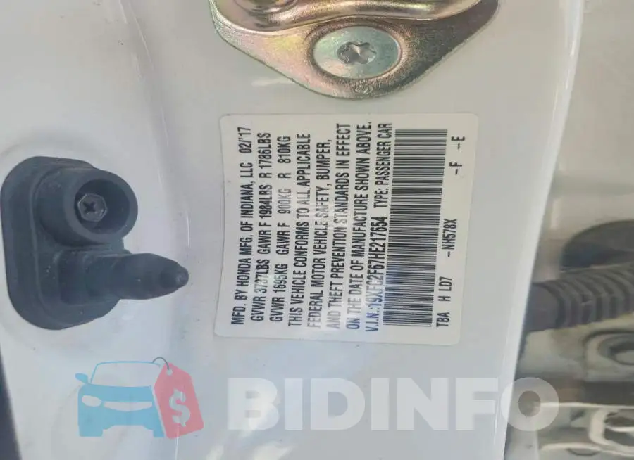19XFC2F67HE217654 Photo# 12