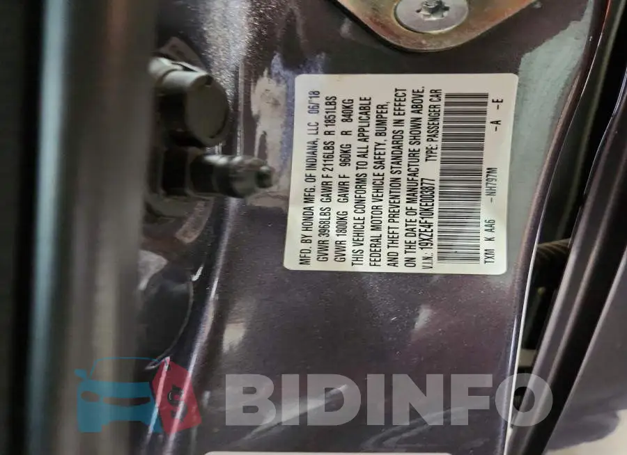 19XZE4F10KE003877 Photo# 12