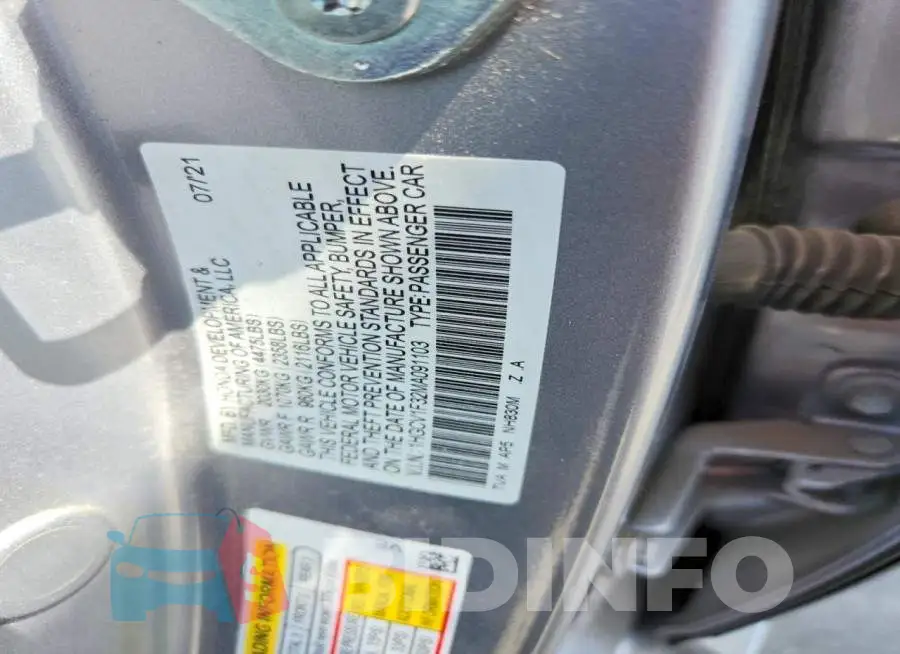 1HGCV1F32MA091103 Photo# 12