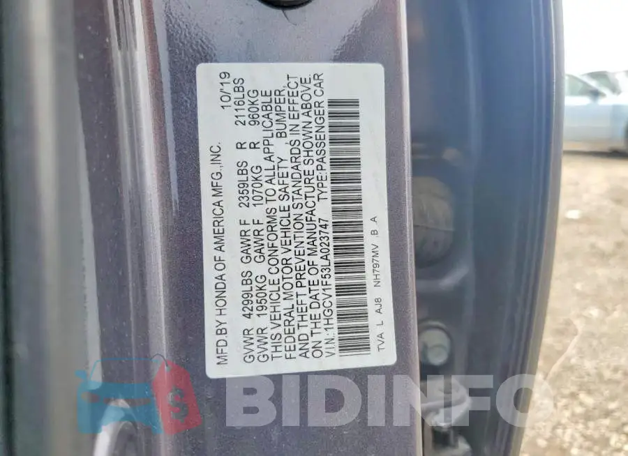 1HGCV1F53LA023747 Photo# 12