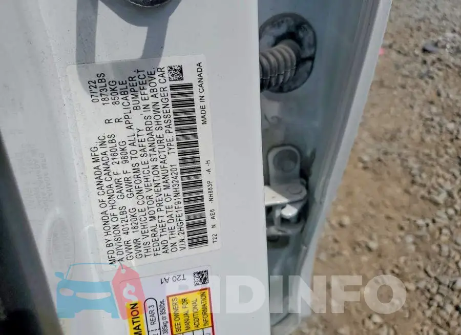 2HGFE1F91NH324201 Photo# 12