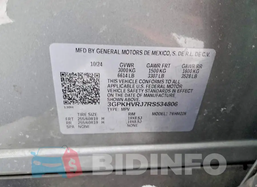 3GPKHVRJ7RS534806 Photo# 13