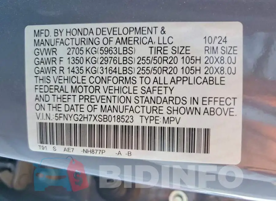 5FNYG2H7XSB018523 Photo# 14
