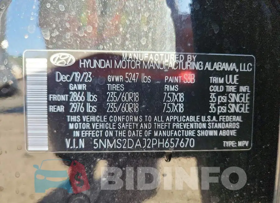 5NMS2DAJ2PH657670 Photo# 14