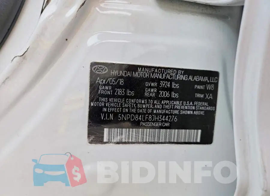 5NPD84LF8JH344276 Photo# 12