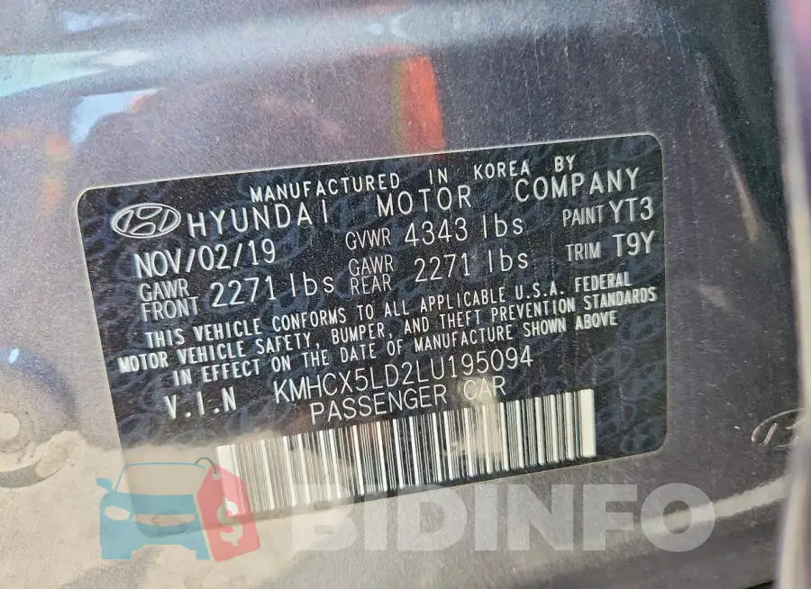 KMHCX5LD2LU195094 Photo# 13