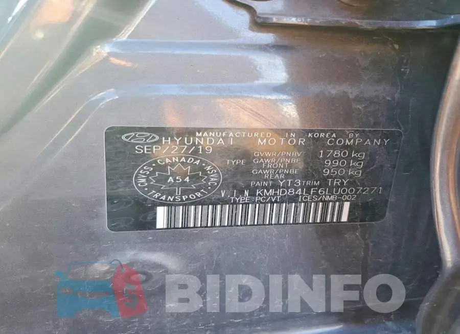 KMHD84LF6LU007271 Photo# 13